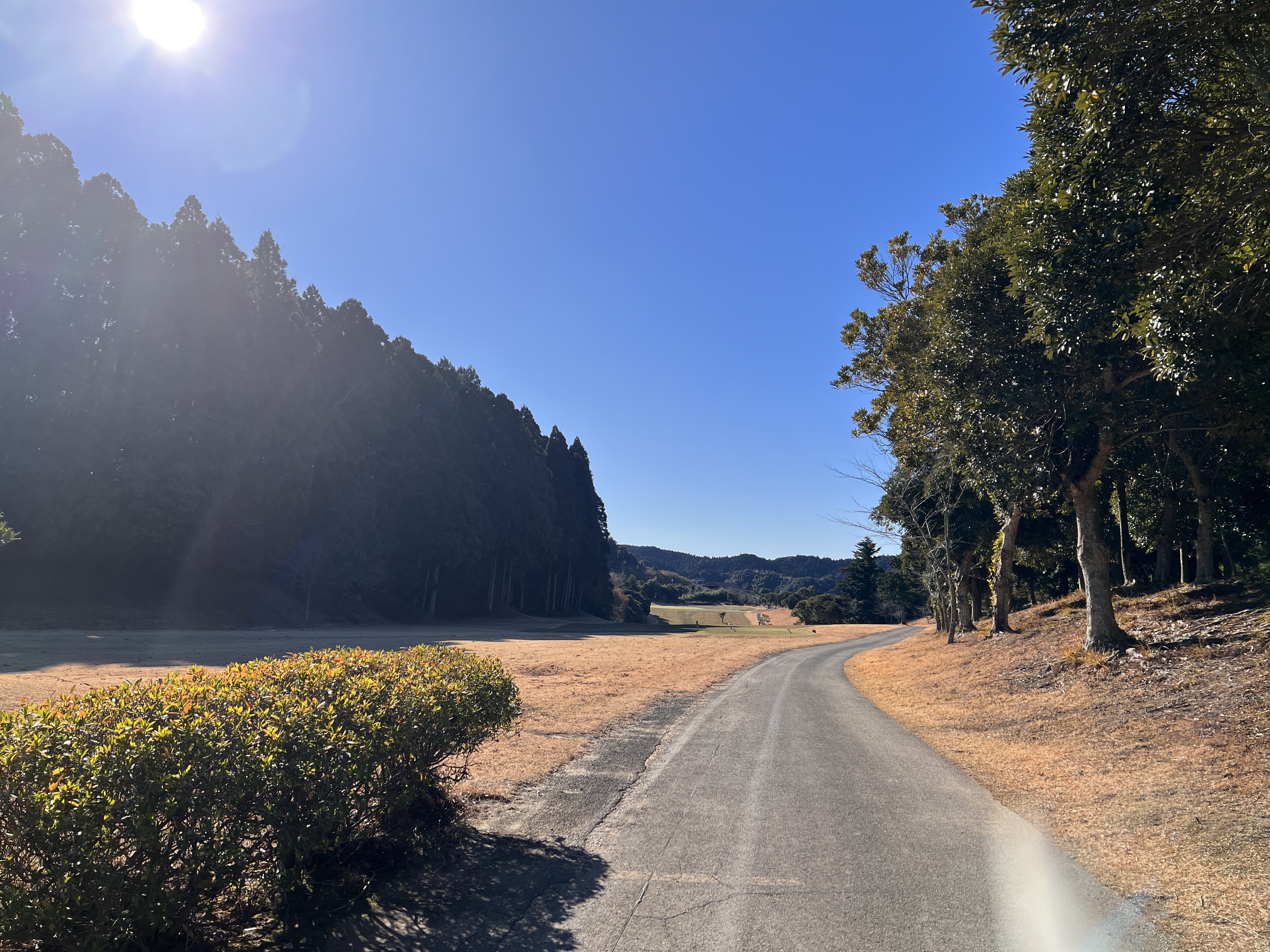 勝浦ゴルフ倶楽部 カート道路と青空
