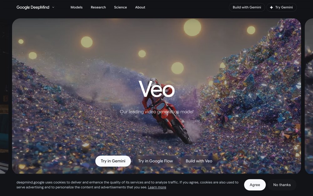 Google Veo 公式(DeepMind)の画面