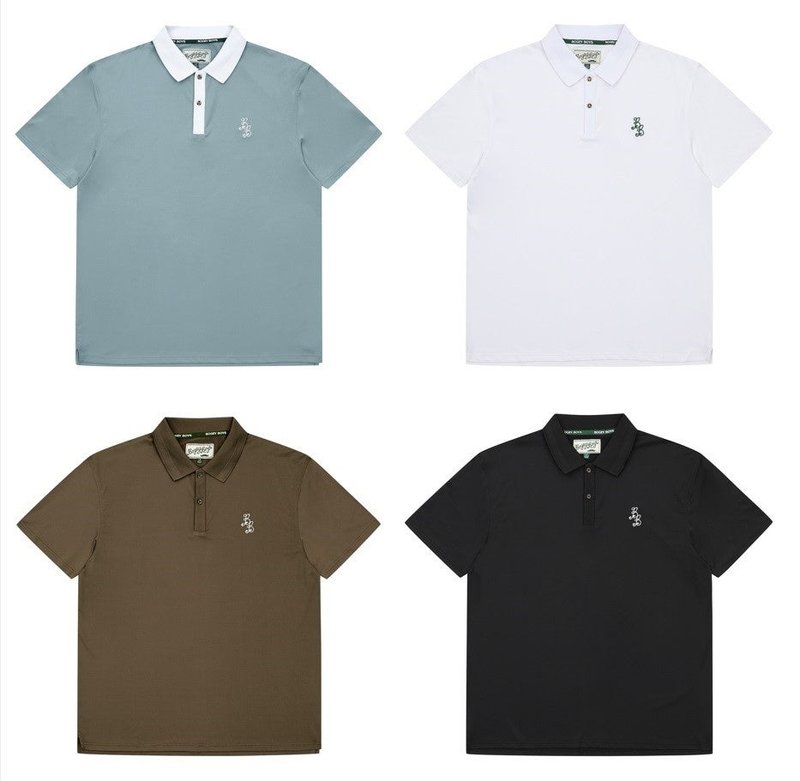 Bogey Boysのポロシャツ4色。胸にロゴの刺しゅう