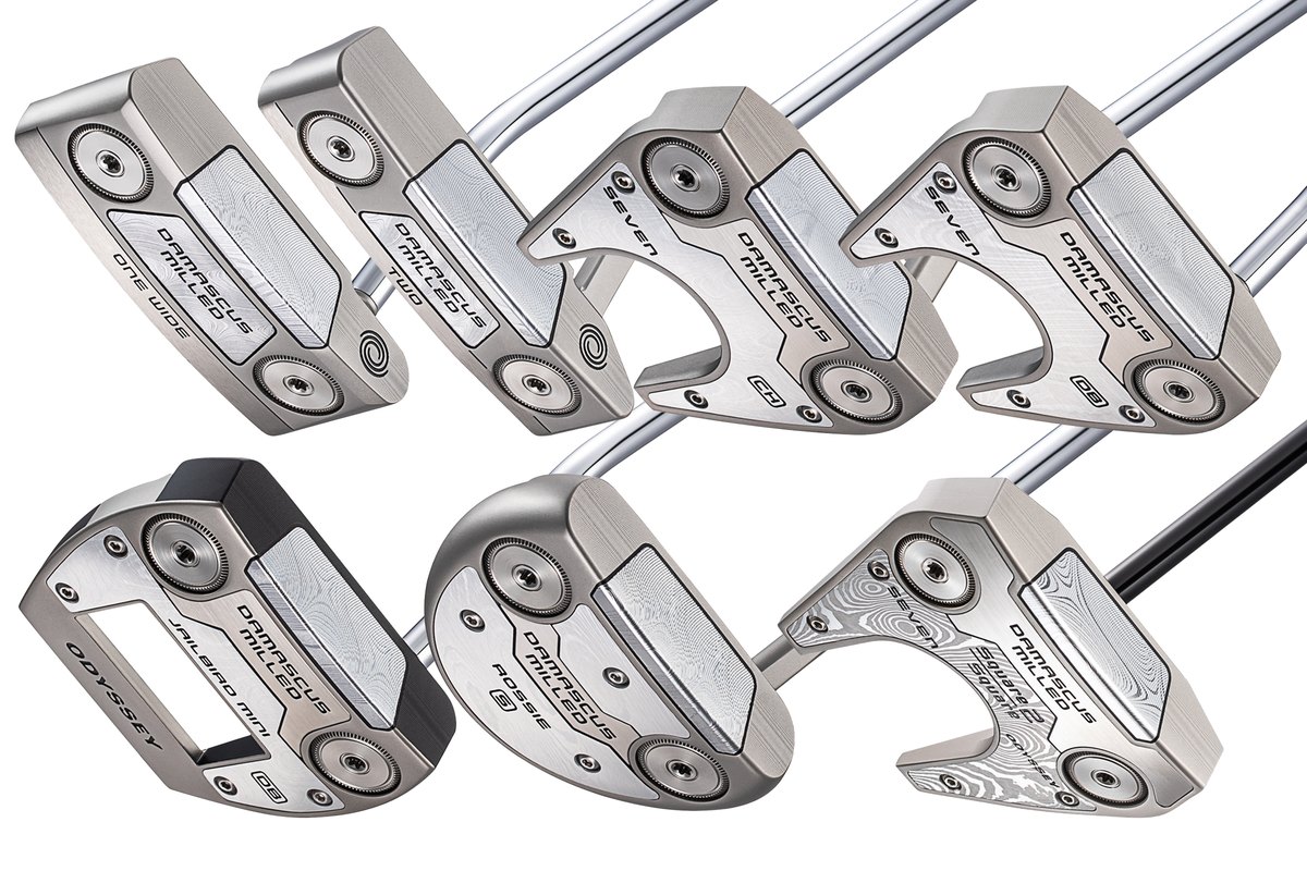 DAMASCUS MILLEDパター7モデルのヘッドが並ぶ画像