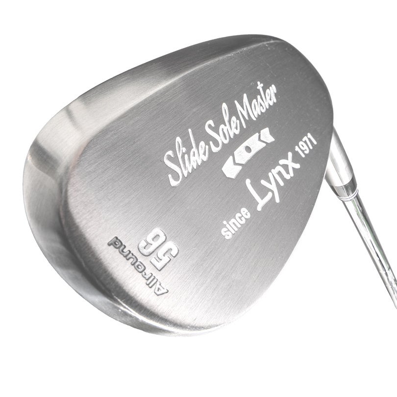 スライドソール マスター 56度のヘッド背面。Slide Sole Master、since Lynx 1971、Allround 56の刻印が入っている