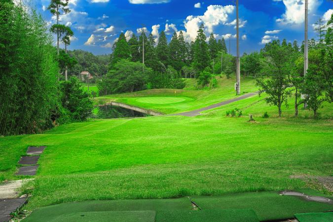 大網グリーンゴルフ ショートコースNo.5 池越えホール