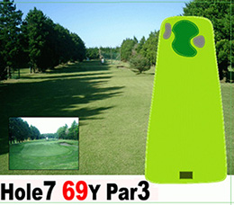 ジュンミニゴルフ場 Hole7(69Y)のフェアウェイ写真とホール図