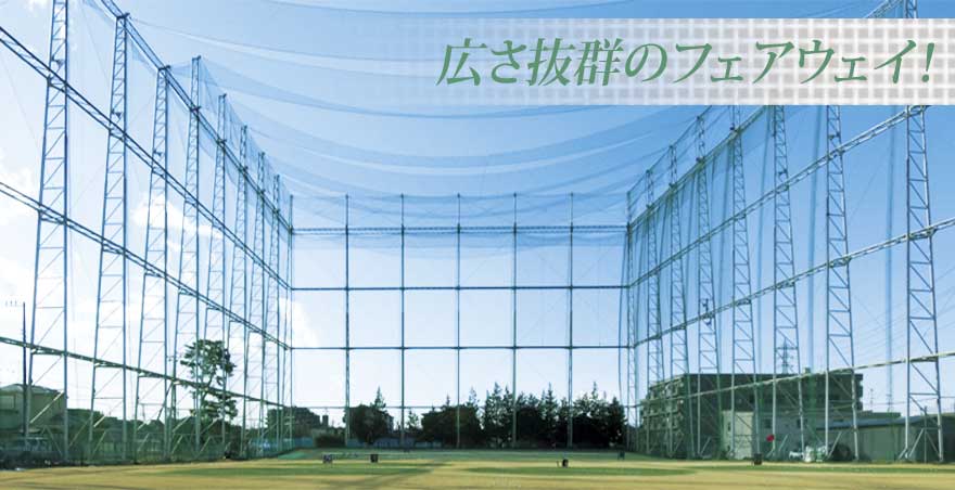 保谷グリーンゴルフセンター ネットに囲まれたフィールド